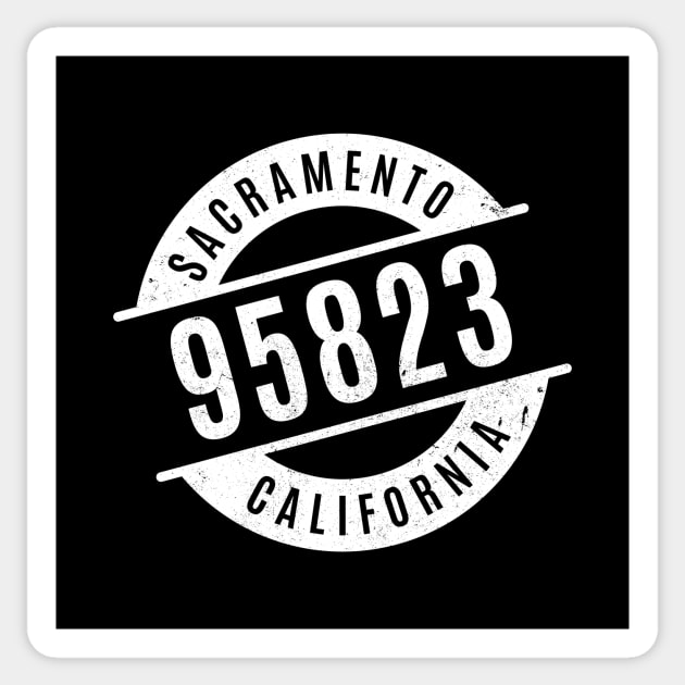 Sacramento California 95823 Zip Code Sticker by creativecurly